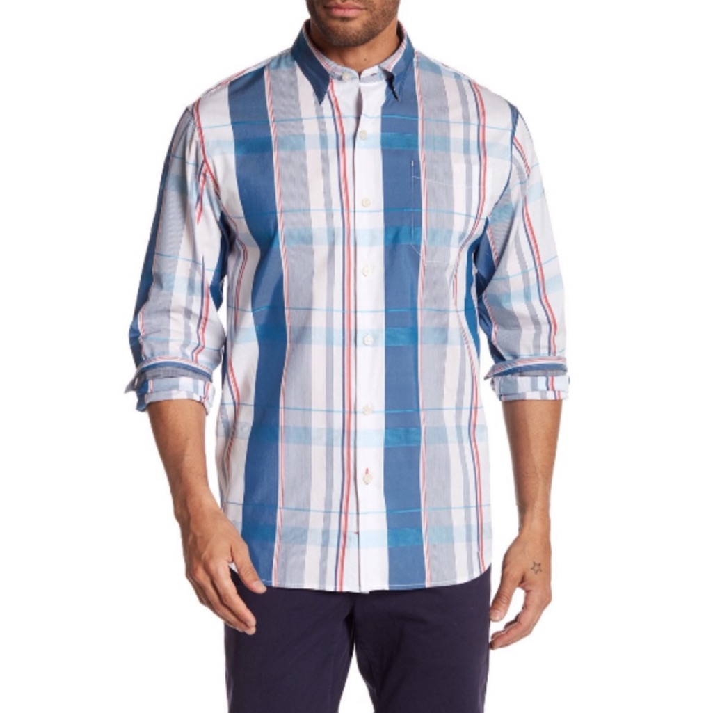 Tommy Bahama âAtlasâ Plaid Shirt In Ocean Deep Nwt